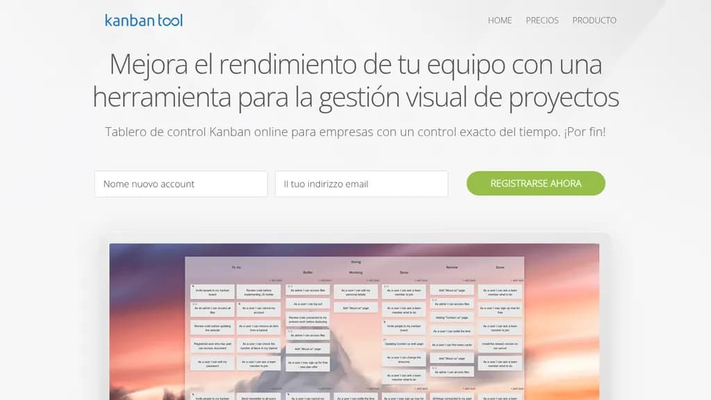 Vista previa de Kanban Tool
